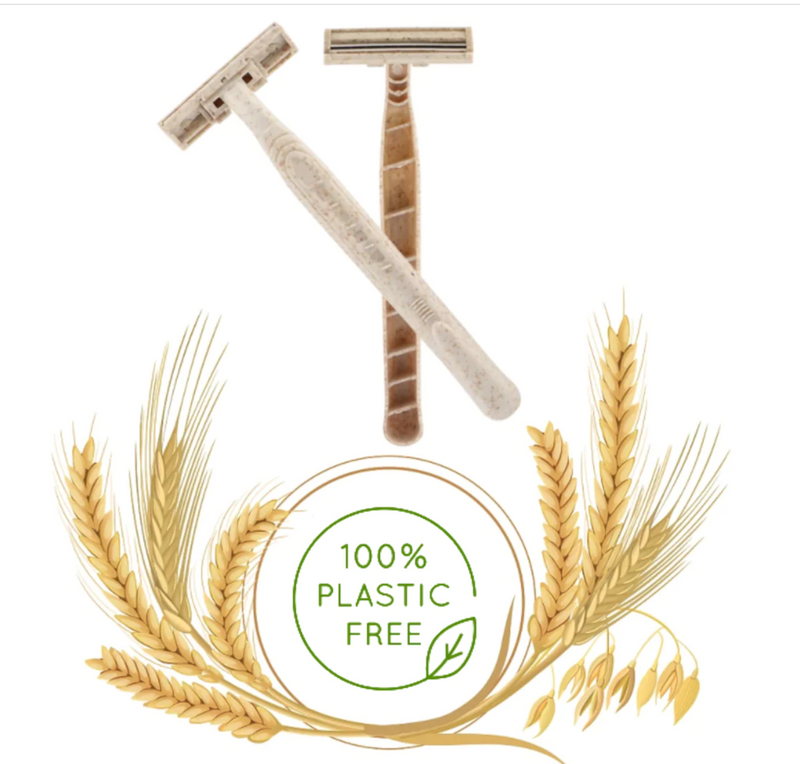 5 Pack Biodegradable Razors | Plastic Free | Compostable Wheat Straw